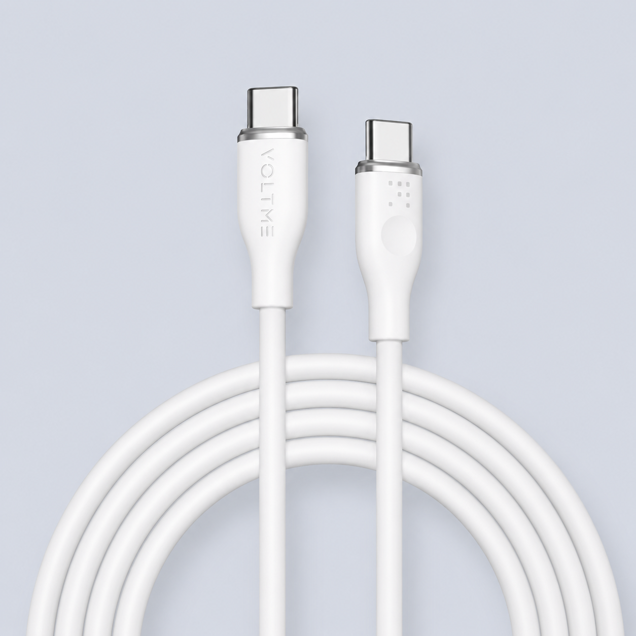 كابل ⁦Voltme PowerLink MOSS USB-C⁩ إلى ⁦USB-C⁩ – ⁦60W⁩ – ⁦1.8⁩م – أبيض