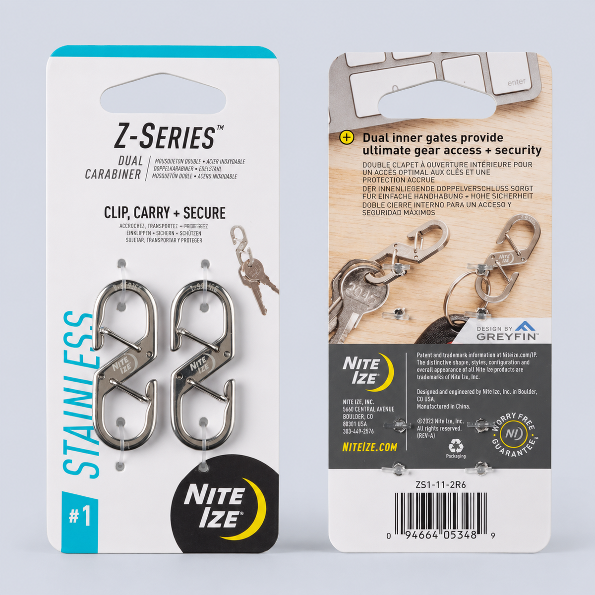 Nite Ize S-Biner MicroLock Stainless Steel  Durable - silver