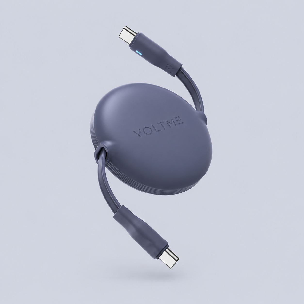 كابل ⁦Voltme Powerlink YoYo⁩ قابلة للسحب ⁦USB-C⁩ إلى ⁦USB-C 100W PD1M -⁩ أزرق بحري