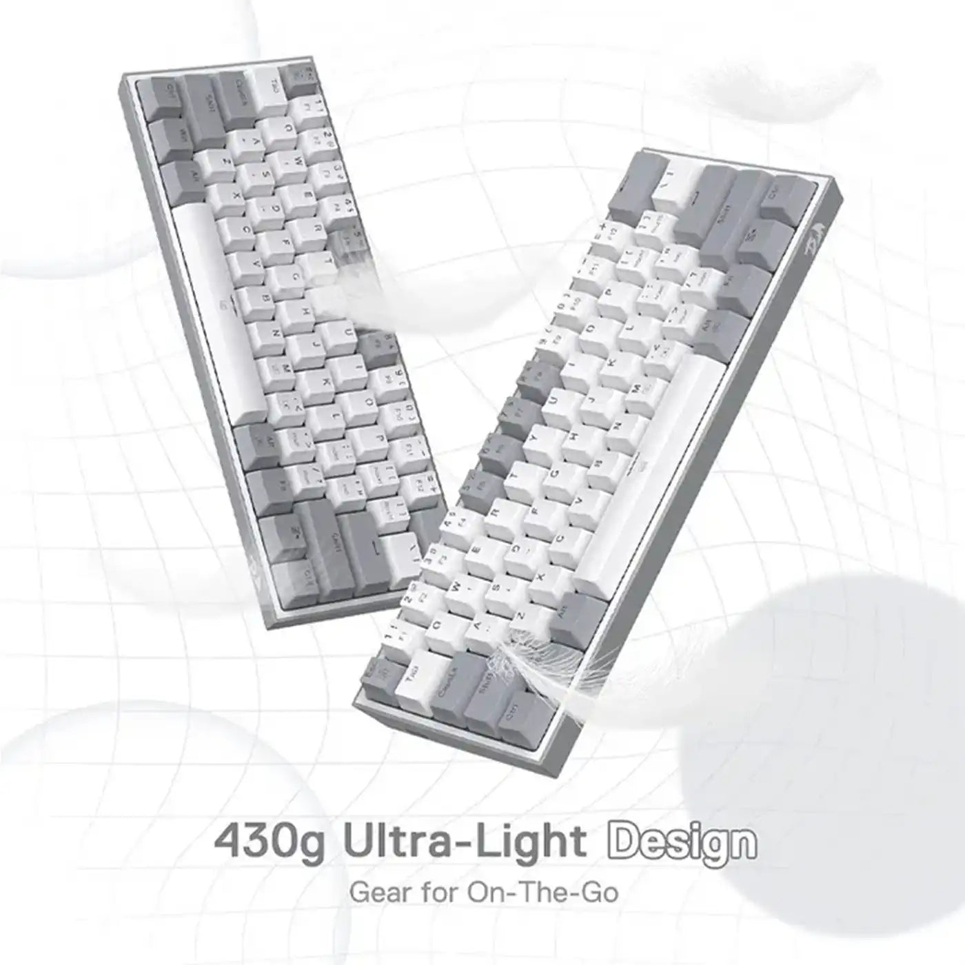 Fizz Rgb Wired Mechanical Gaming Keyboard - White/grey (Dust-proof Red) (English&arabic)