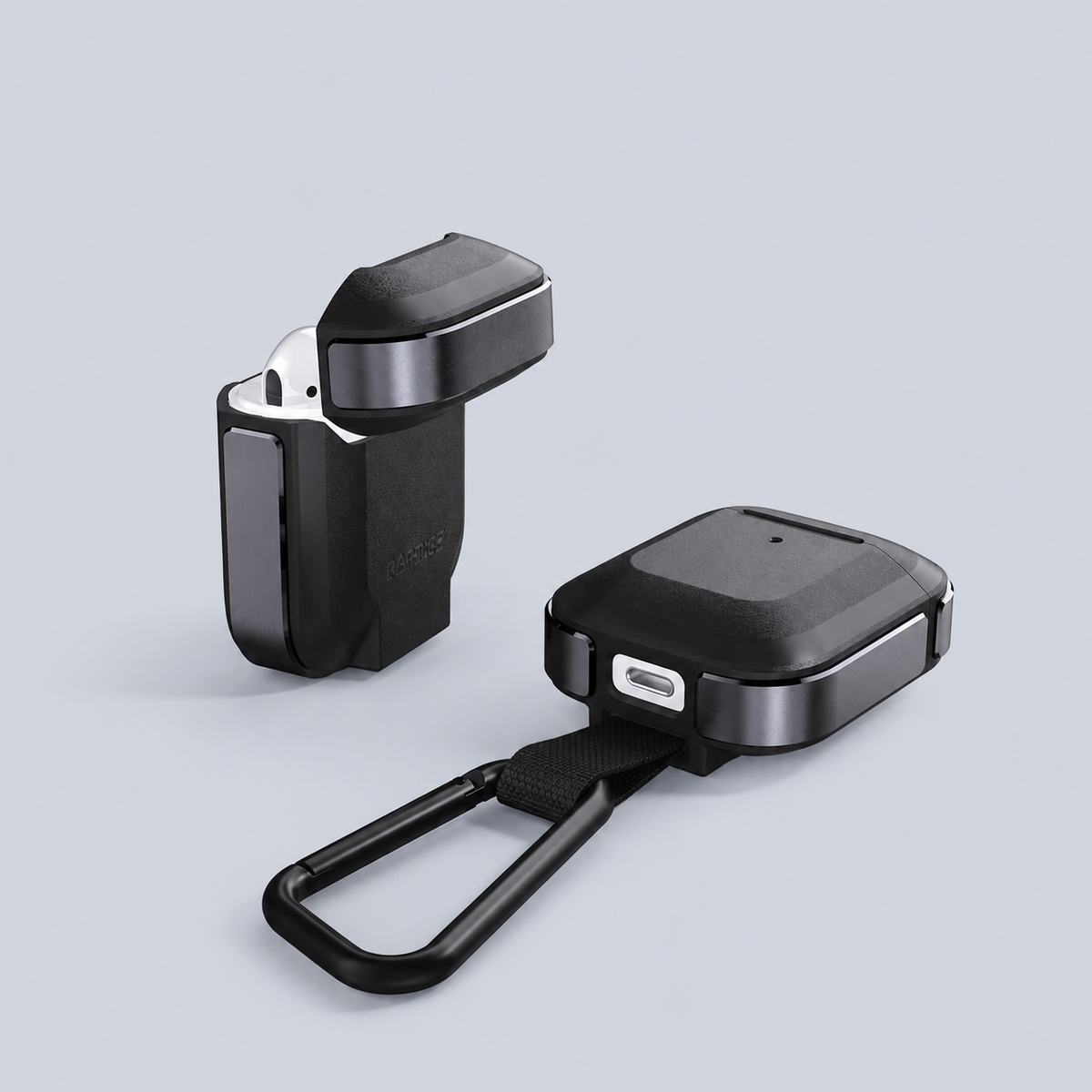 Raptic Trek Protective Case for AirPods 1st and 2nd Generation – Black