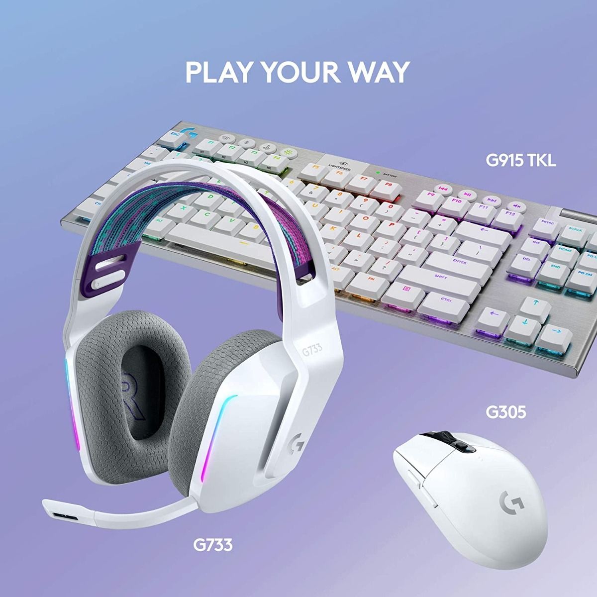 LOGITECH G733 LIGHTSPEED WIRELESS RGB GAMING HEADSET - WHITE