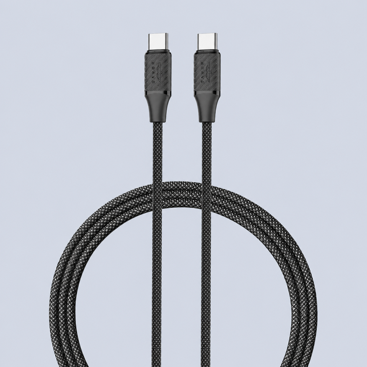 كابل ⁦Brave USB-C⁩ إلى ⁦USB-C⁩ مع تصميم مضفر – ⁦60W⁩ – ⁦2⁩م – أسود