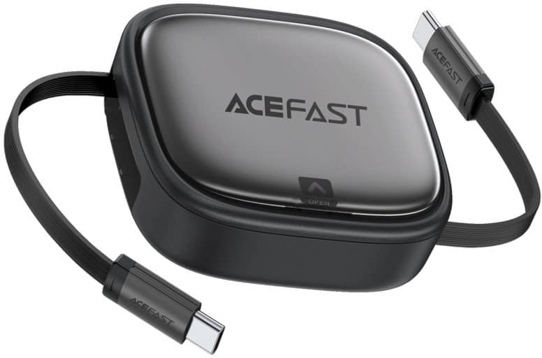 Acefast J3 multifunctional travel set with retractable charging data cable Black