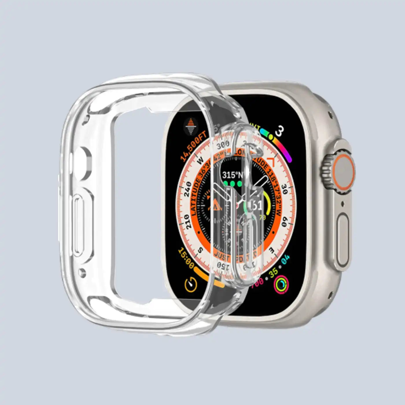 ⁦AmazingThing Apple Watch Ultra Minimal Drop Protection Case 49mm Full Clear⁩