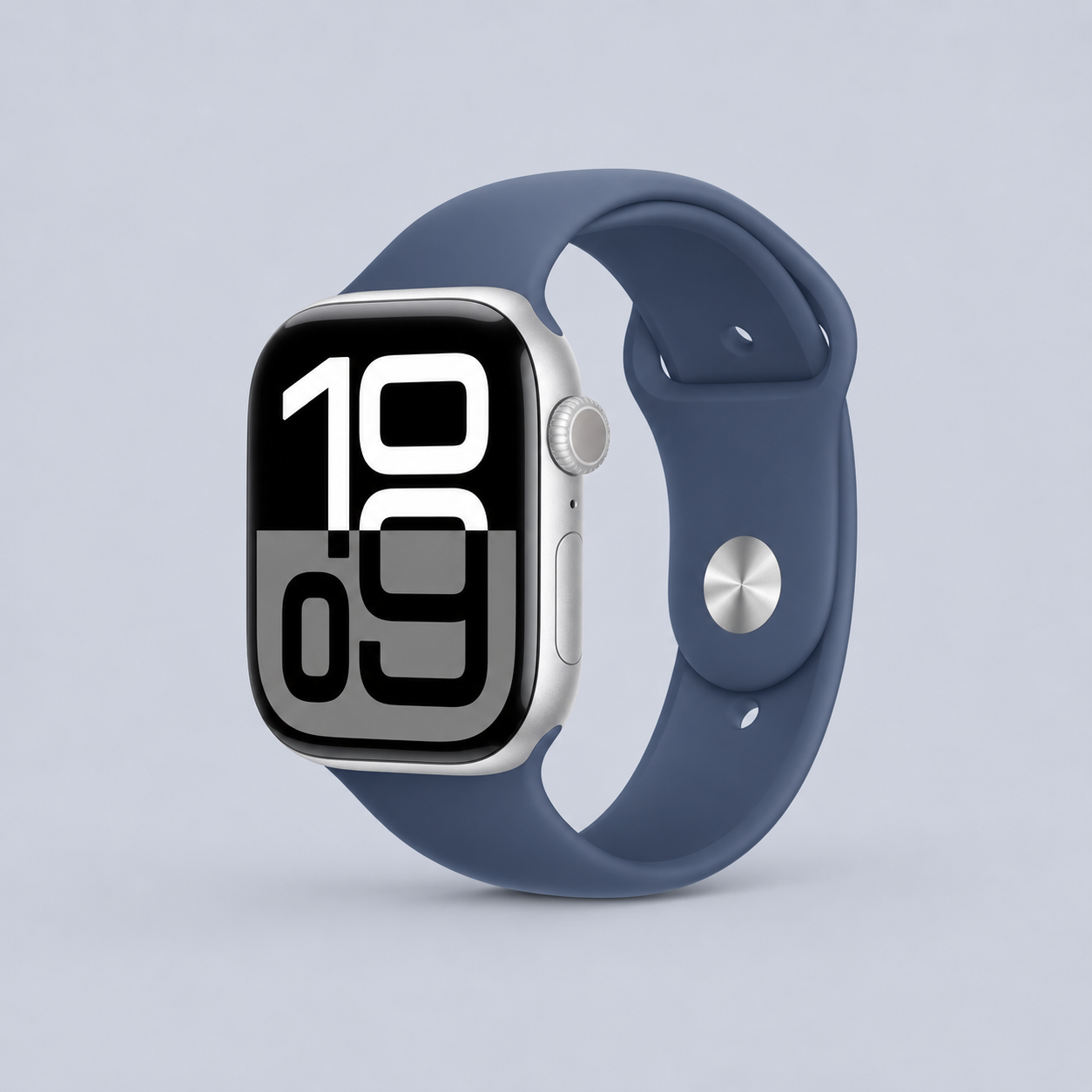 Apple Watch Series 10 GPS + Cellular 46mm Aluminum Silver Case with Sport Band M/L - Denim