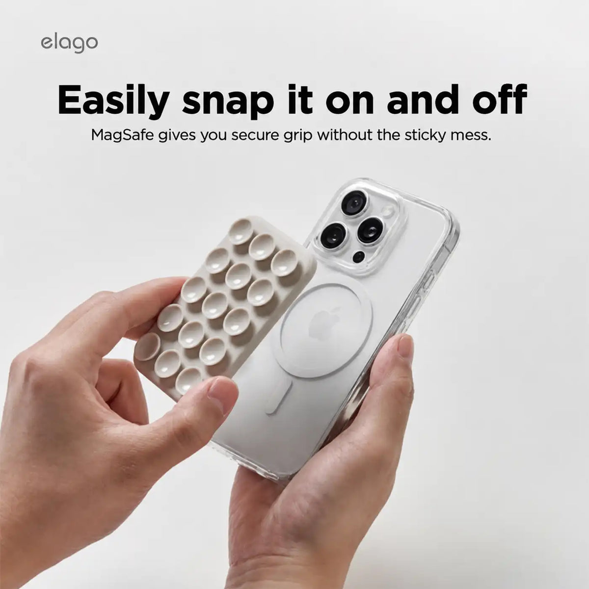 ⁦Elago Magnetic Suction Cup Mount - Stone⁩