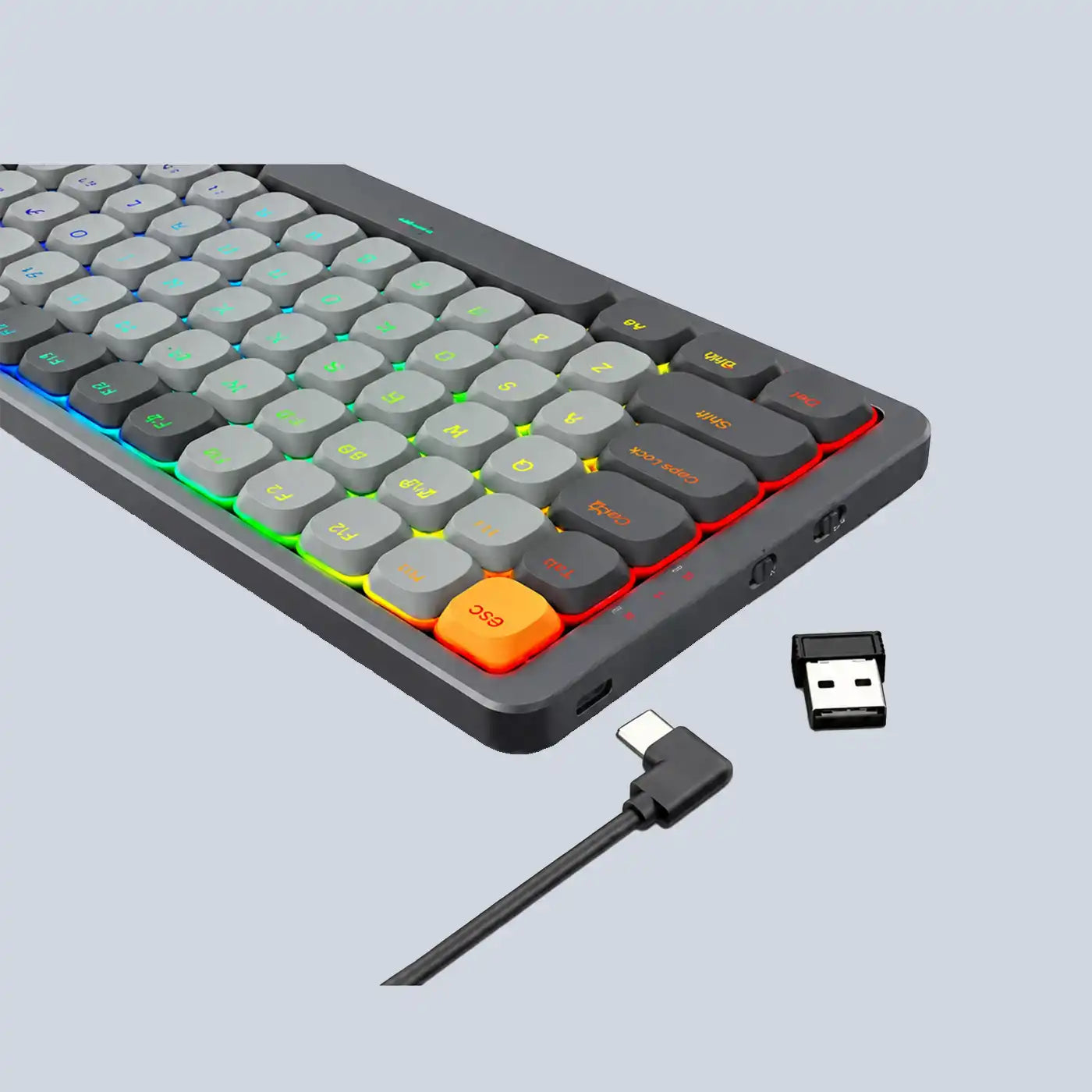Azure 75% Low-Profile RGB Wireless Mechanical Keyboard - Grey (Dust-Proof Red Switch) (English)