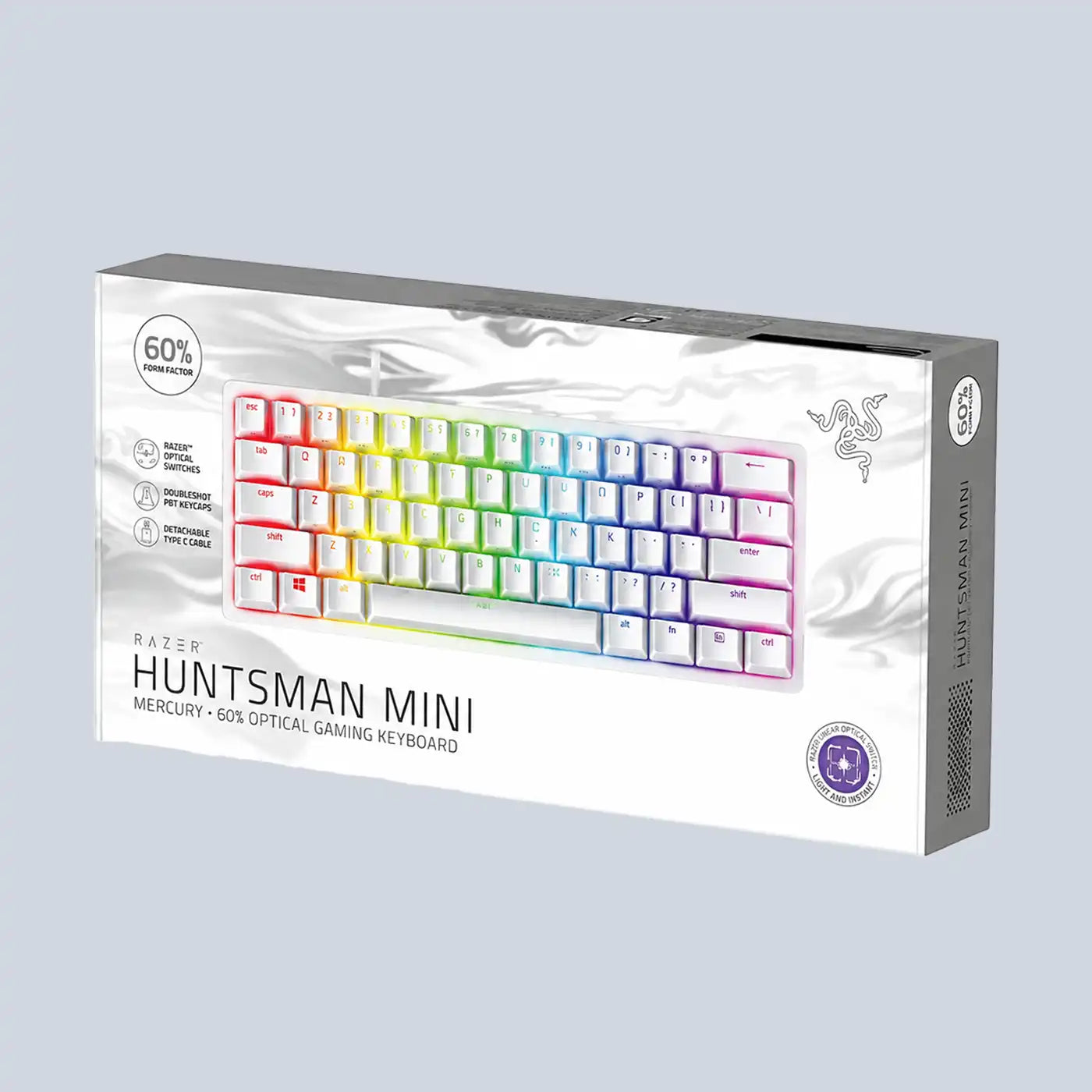Razer Huntsman Mini 60% Optical Gaming Keyboard - Mercury White additional product image
