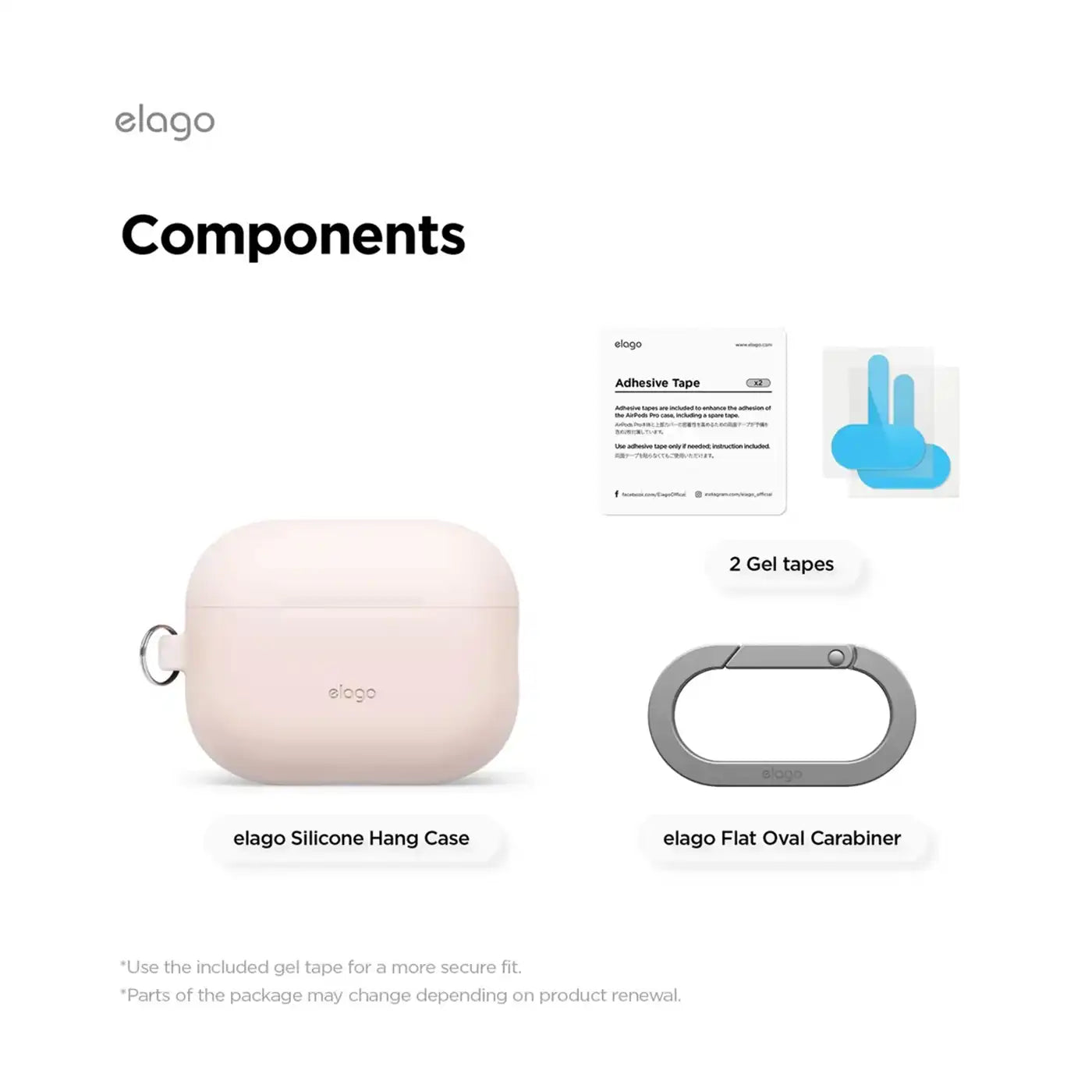 Luger Silicone Hanging Case Compatible with AirPods Pro 3 - Stone Color