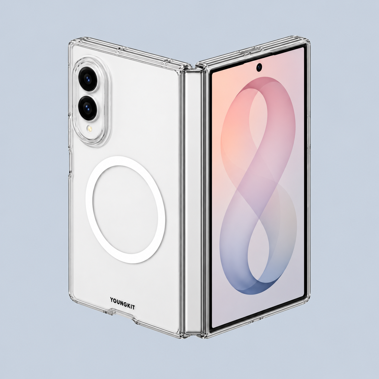 كفر ⁦Youngkit⁩ لجهاز ⁦Samsung Galaxy Z Fold 8 Ultra/Z Fold8 Wide -⁩ شفاف مع ⁦MagSafe⁩