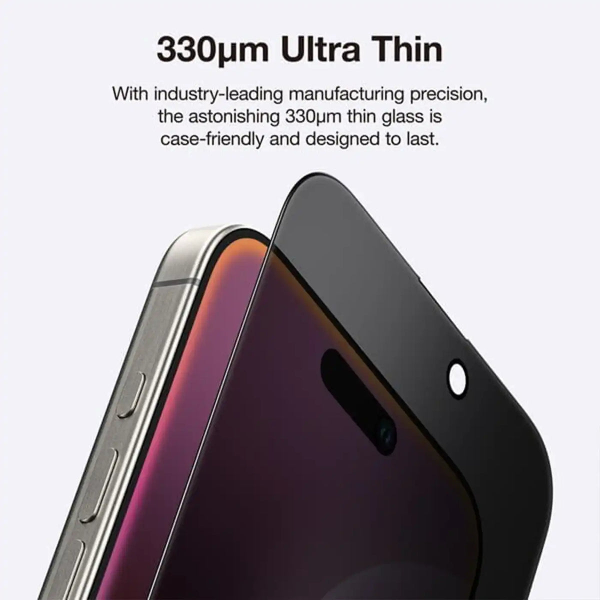 AmazingThing iPhone 16 PRO MAX 6.9 2.75D FULLY COVERED DUST FILTER TITAN PRIVACY GLASS