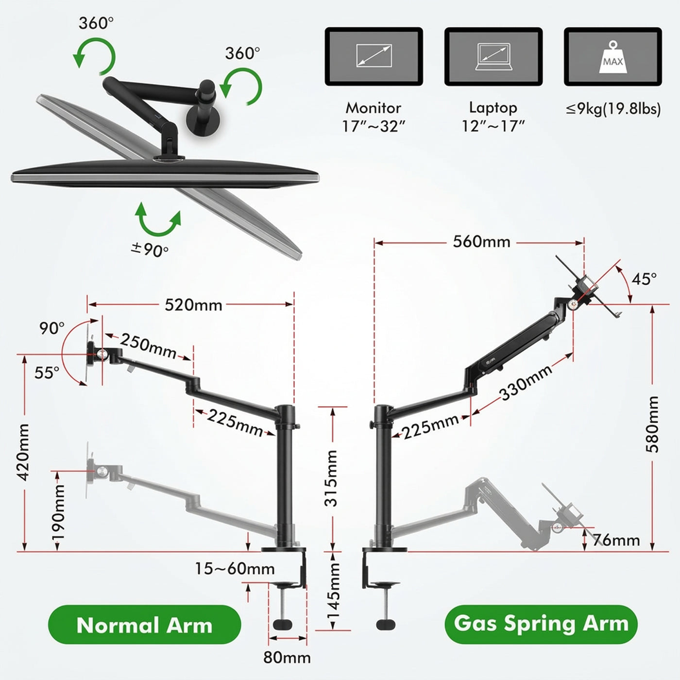 Gamvity Aluminum Holder Stand Full Motion Ol-3l Pro- Black product image