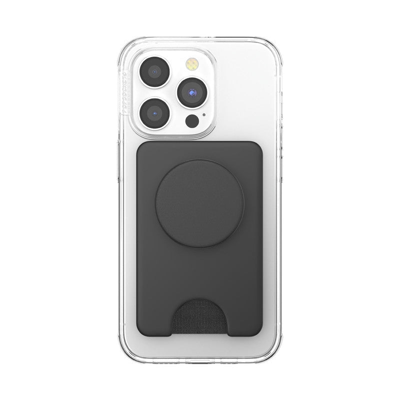 PopSockets Phone Wallet for MagSafe Phone Card Holder with Grip - Black side view