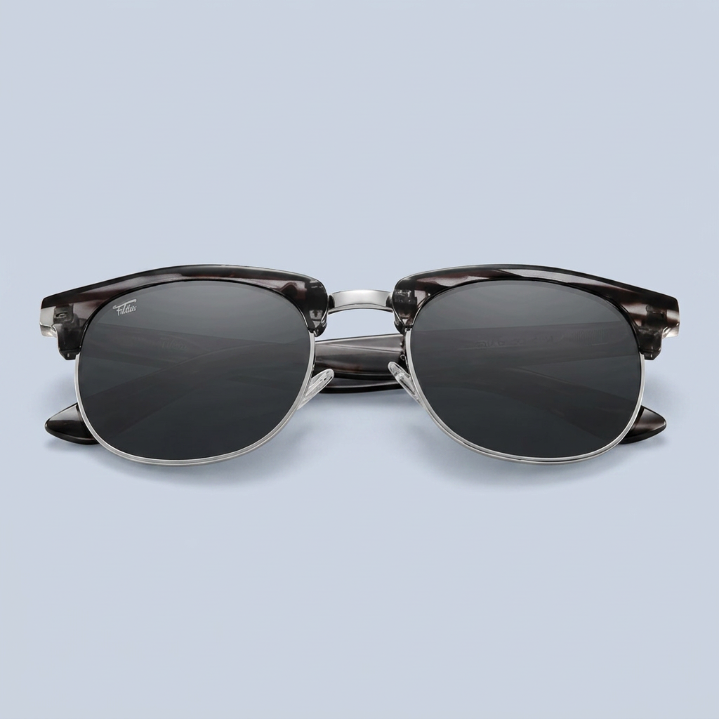 Foldies Polarized Folding Browline Sunglasses With Cleaning Cloth and Leather Case product