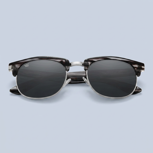 Foldies Polarized Folding Browline Sunglasses With Cleaning Cloth and Leather Case product