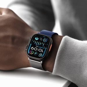 AmazingThing Apple Watch Series 10 46mm Omni StyleFlip Band- Silver Blue