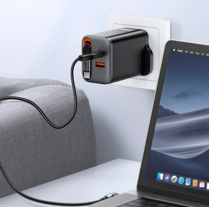 Acefast Fast Charge Wall Charger PD67W GaN (2xUSB-C+USB-A) - Black