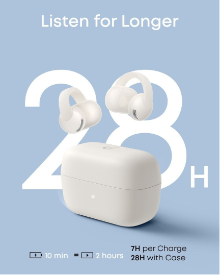 سماعات أذن ⁦Soundcore C50i Clip-On⁩ مفتوحة - أبيض