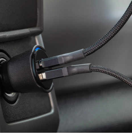 ⁦Scosche Charge 32W Dual-Port Car Charger and Locator - Black⁩