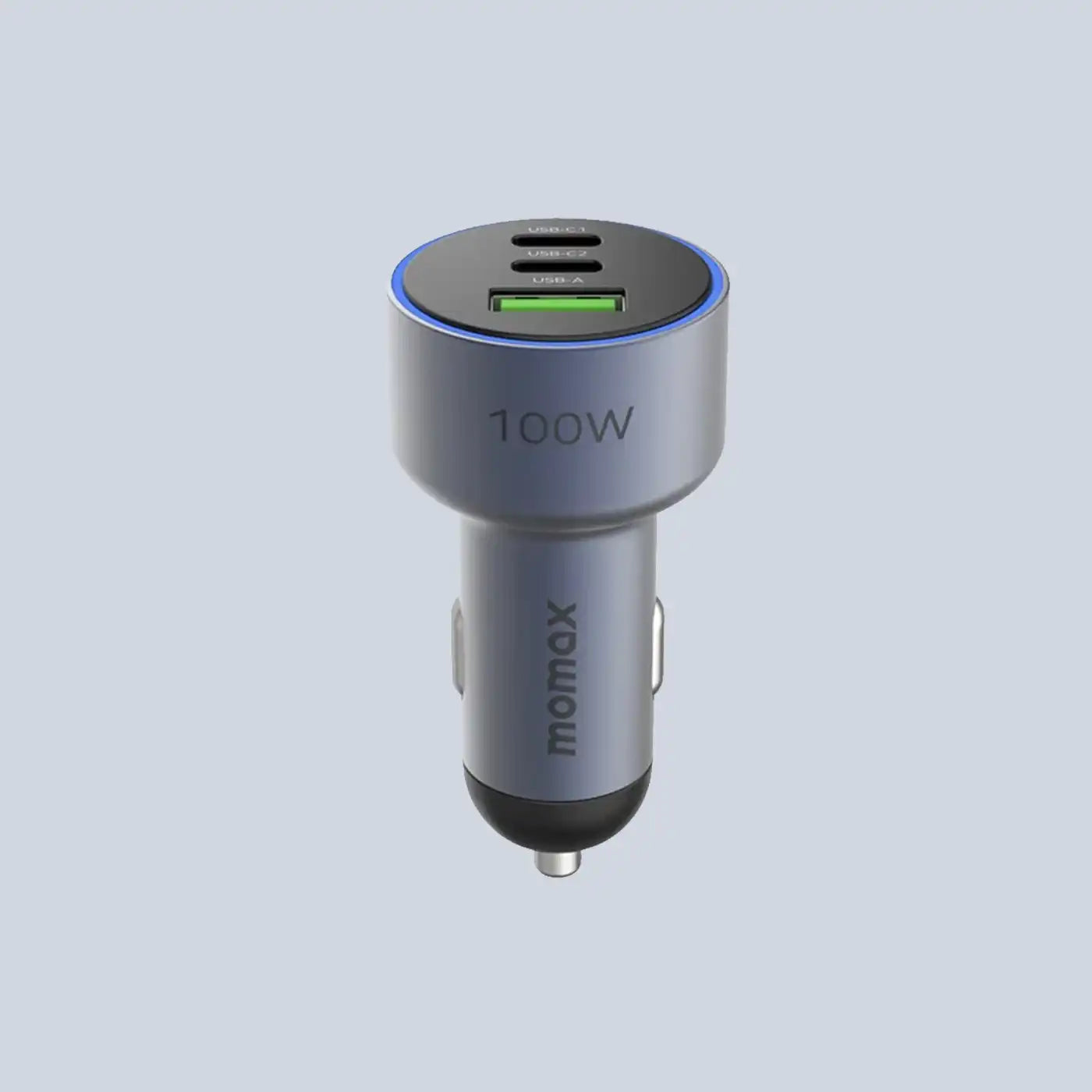 Momax Move 100W Triple Port Car Charger Gray
