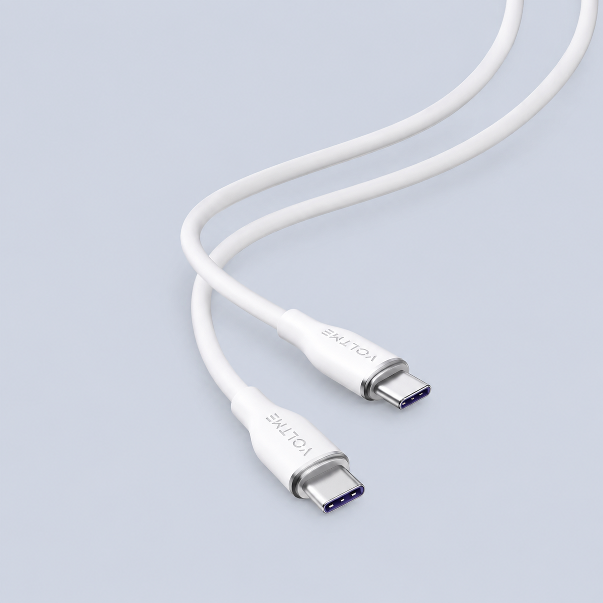 Voltme Powerlink Moss Liquid Silicon Cable Type C to Type C 5A / 1M (100W) Emarker White
