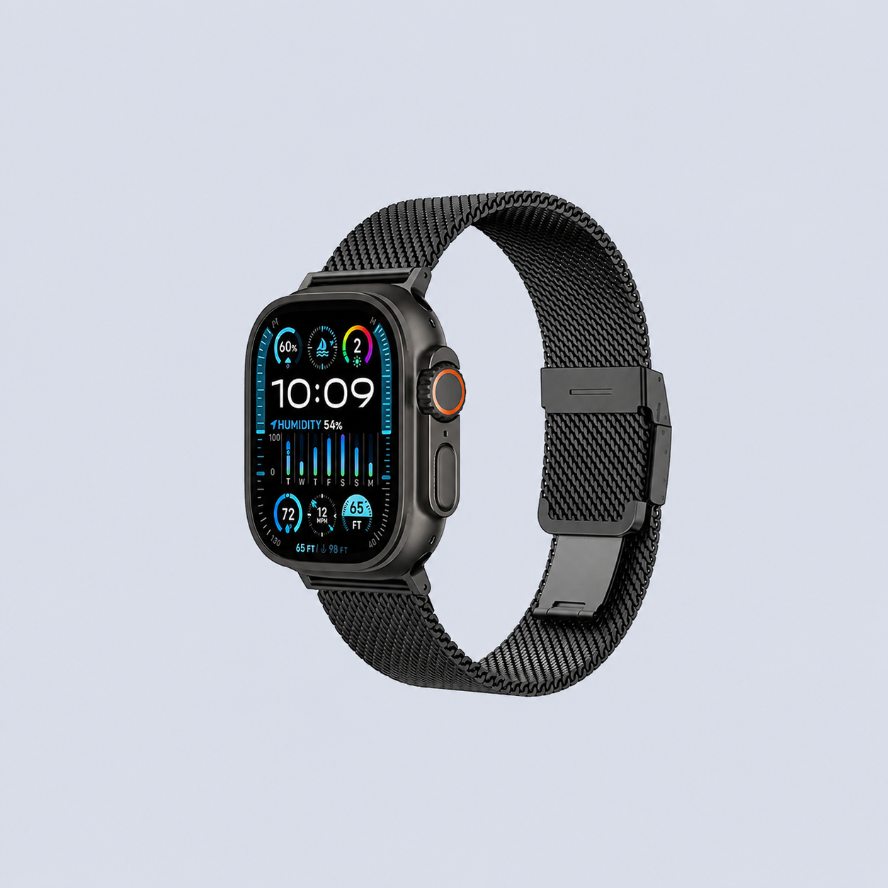 ⁦AmazingThing Titan Premium Metal Band⁩ لـ ⁦Apple Watch 46mm -⁩ أسود