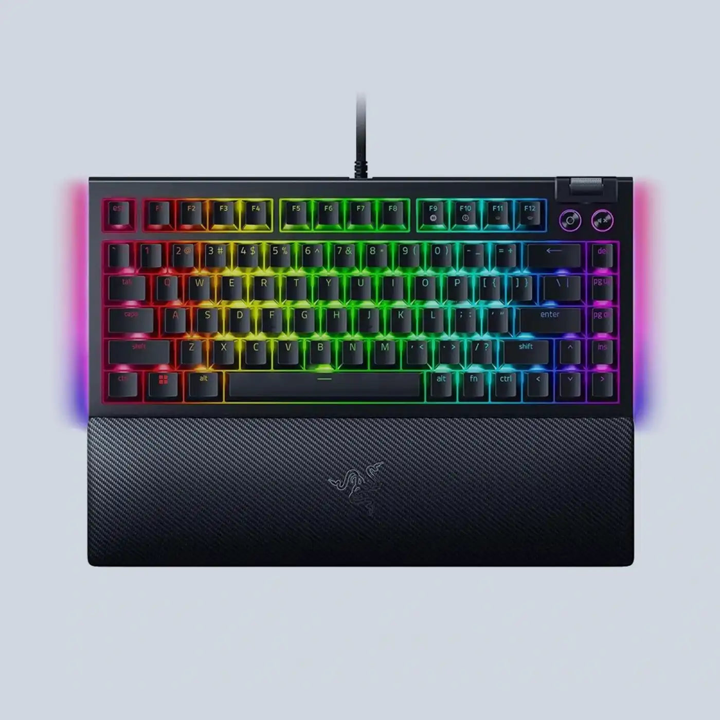 Razer Blackwidow V4 75% Mechanical Gaming Keyboard Wrist Rest Orange Tactile