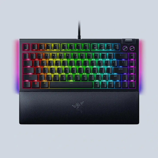 Razer Blackwidow V4 75% Mechanical Gaming Keyboard Wrist Rest Orange Tactile