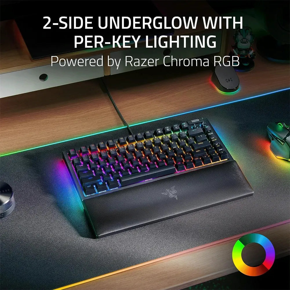Razer Blackwidow V4 75% Mechanical Gaming Keyboard With Wrist Rest (Orange Tactile Switches) - Black by – Price in Kuwait