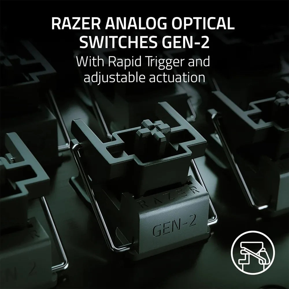 Razer Huntsman V3 Pro Esports Rgb Gaming Keyboard Analog Optical Switches Gen-2 With Magnetic Wrist Rest - Black