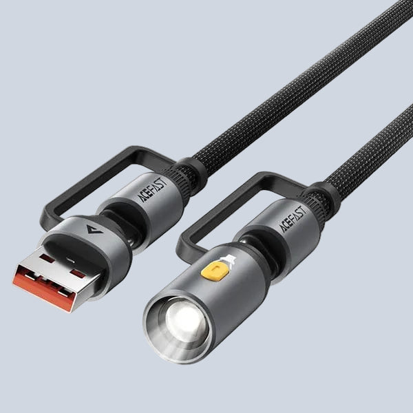 Acefast Charging Data Cable J5 USB-C to USB-A LED light 1 2M product photo