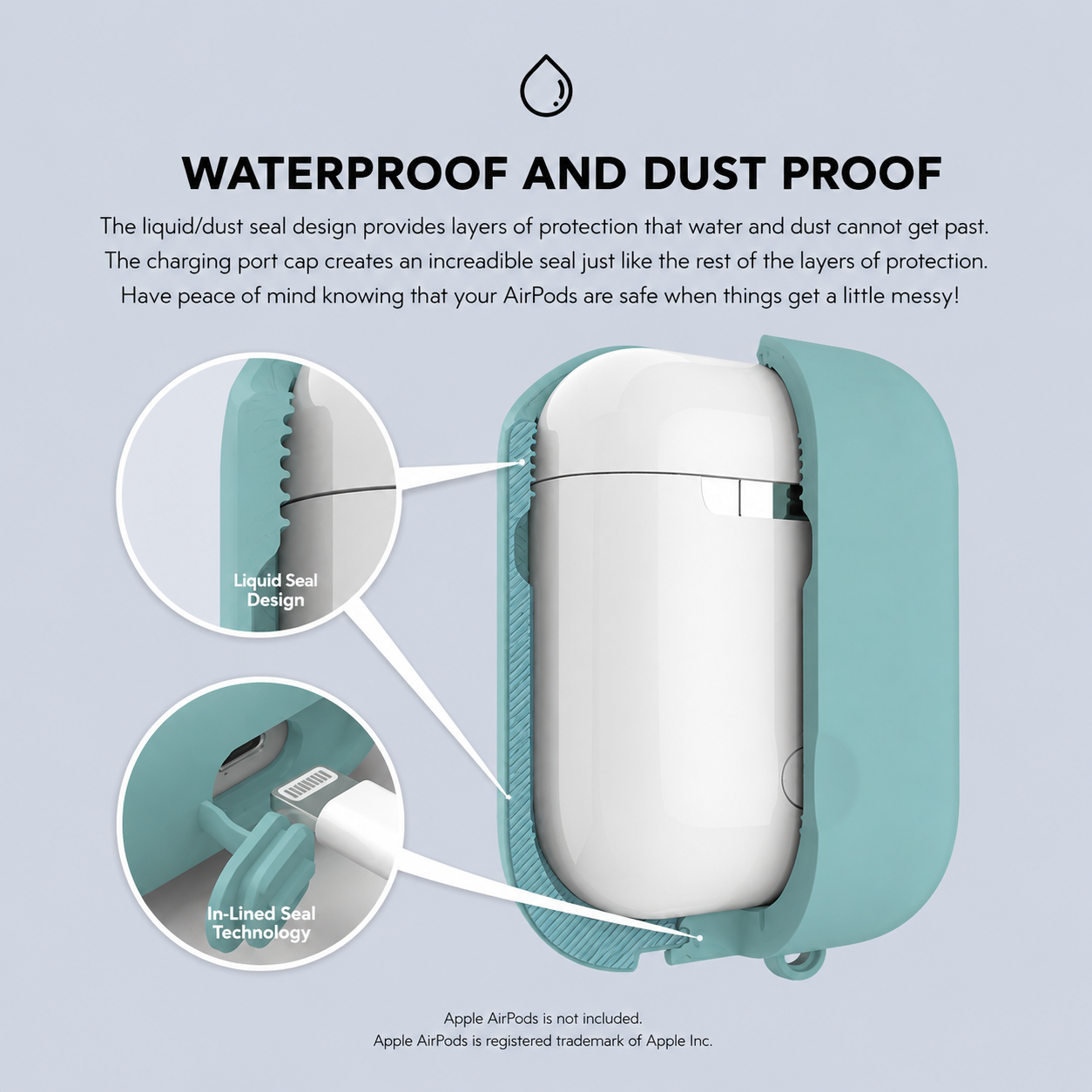 حقيبة ⁦Elago Airpods Waterproof -⁩ لون كورال الأزرق