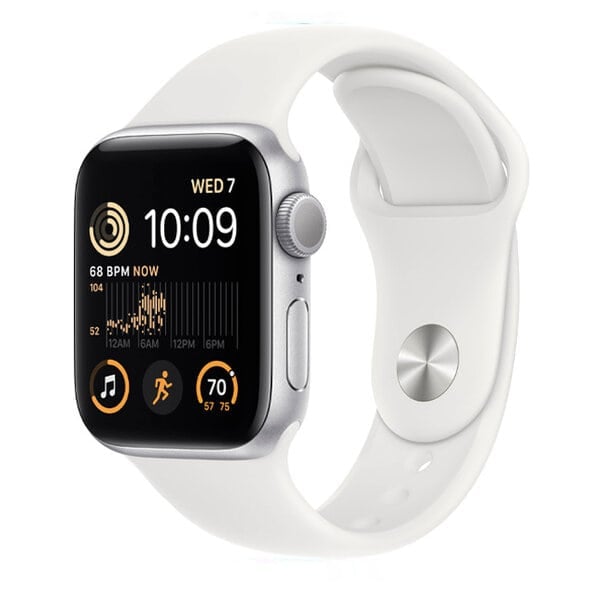 Apple Watch SE 2nd Generation GPS 40mm Aluminum Case White Sport Band - M L
