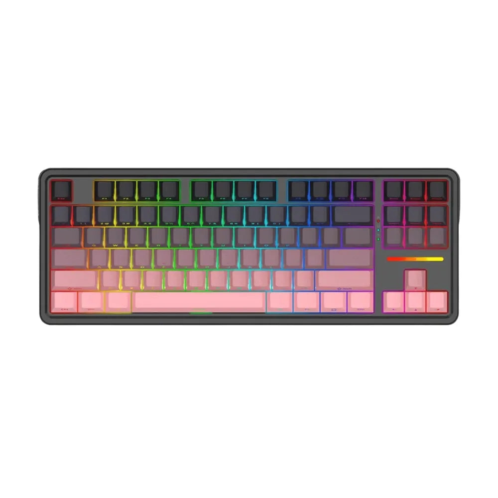 Antonium Pro K728 3 Modes Connection Backlightning Mechanical Keyboard - Black & Pink