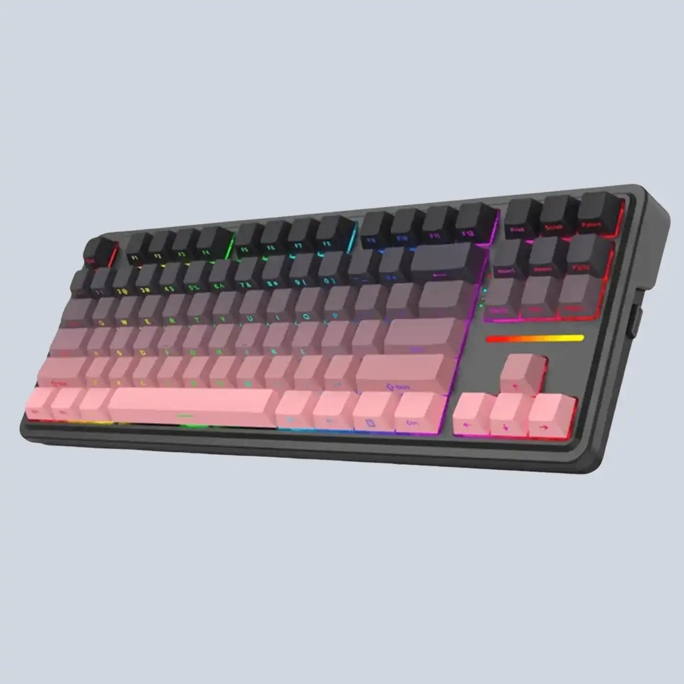 Antonium Pro K728 3 Modes Connection Backlightning Mechanical Keyboard - Black & Pink