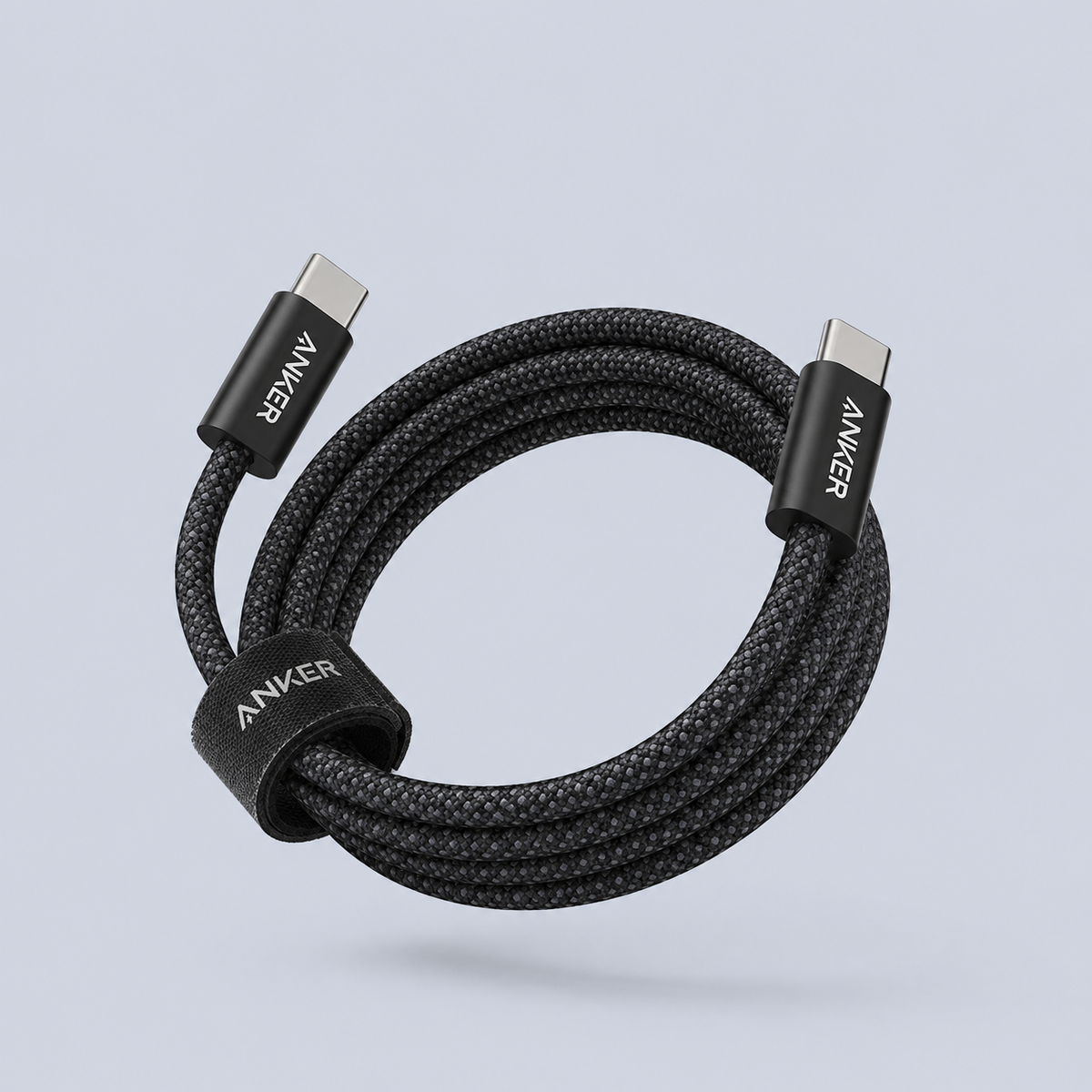 كابل ⁦Anker Zolo USB-C⁩ إلى ⁦USB-C⁩ مضفر ⁦240W⁩ بطول ⁦3.3⁩ قدم - أسود