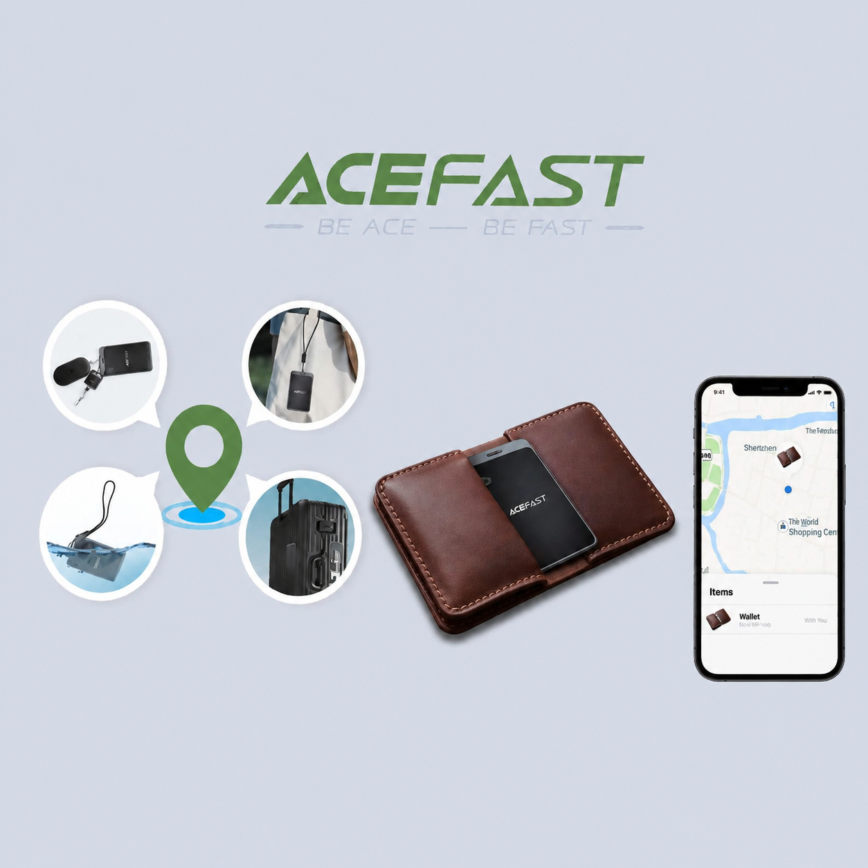 Acefast S3 Intelligent Positioning Tag – Wireless Charging & Apple Find My