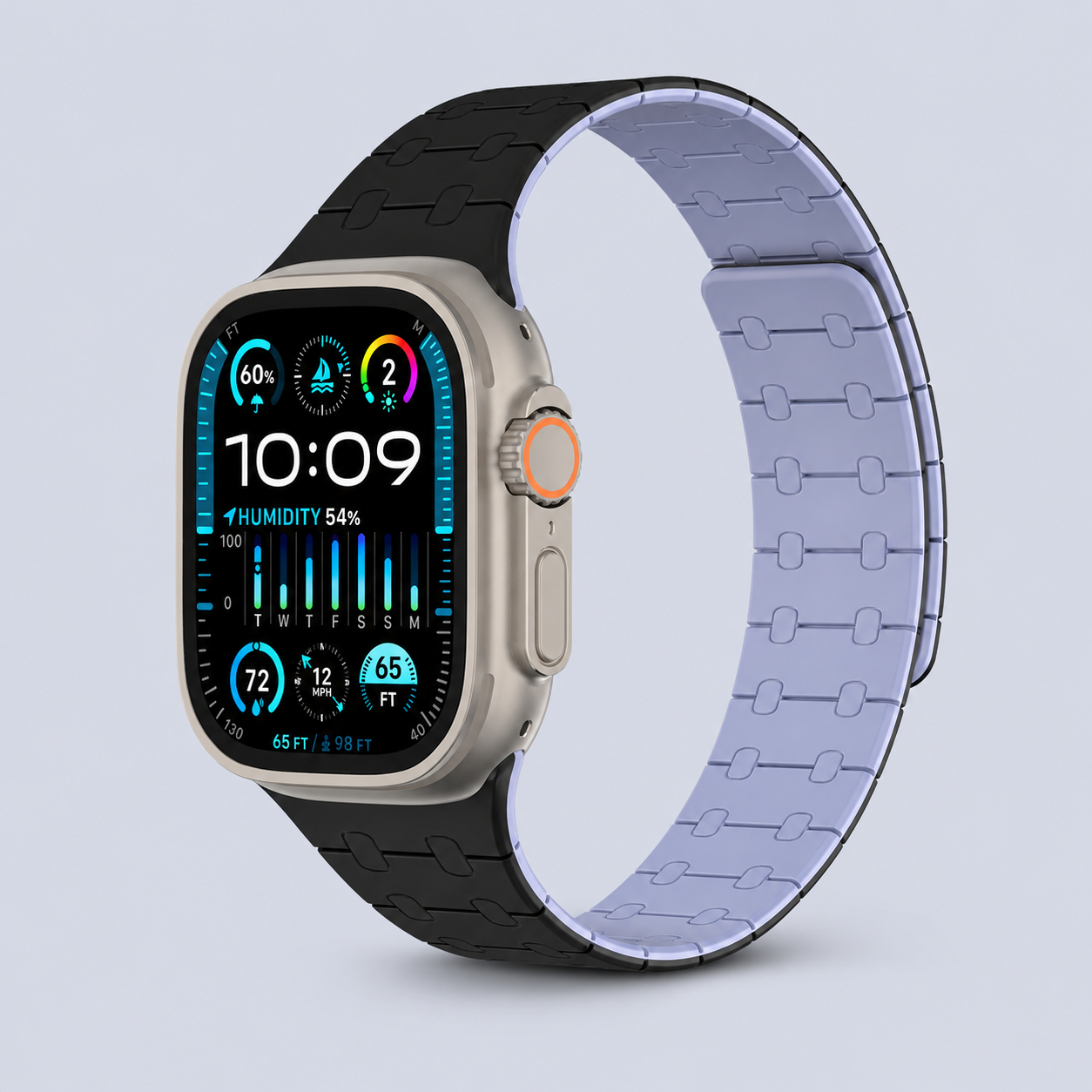 ⁦AmazingThing Smoothie Sport Band For Apple Watch 45/49 MM Black⁩
