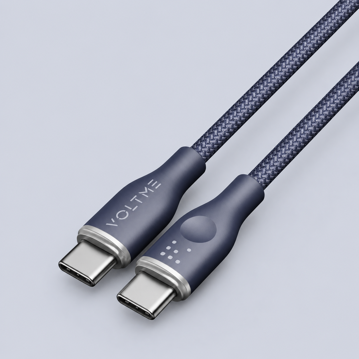 كابل ⁦VOLTME USB-C & USB-C3A/60W⁩ بحبكة ناعمة ⁦1⁩م - أزرق