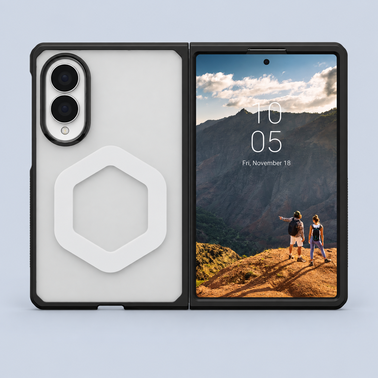 UAG Mouve Case for Samsung Galaxy Z Fold8  Magnetic - Frosted Clear / Black