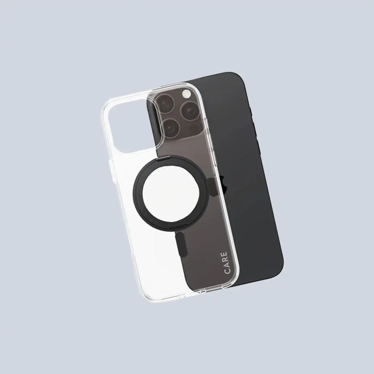 ⁦PanzerGlass CARE Feature Case⁩ شفاف مع حامل أسود و⁦MagSafe⁩ لآيفون ⁦16⁩ برو ماكس