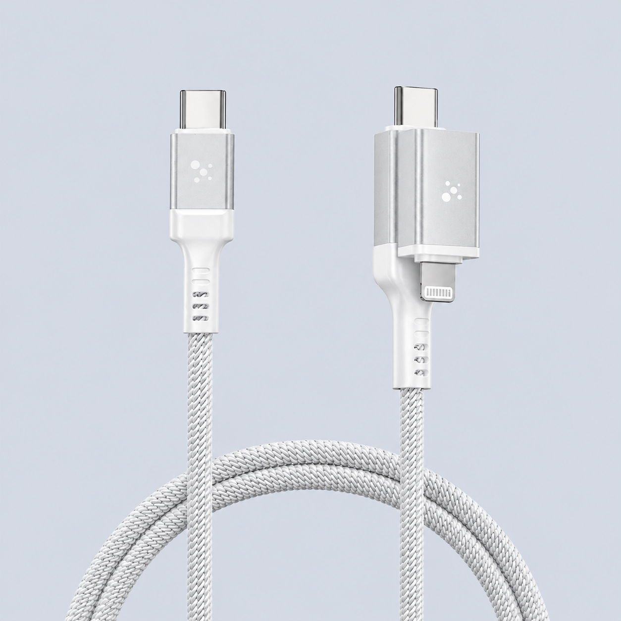 ⁦AmazingThing Thunder 2-in-1 PD Cable 60W USB-C to USB-C + Lightning⁩ – ⁦1.2M -⁩ أبيض