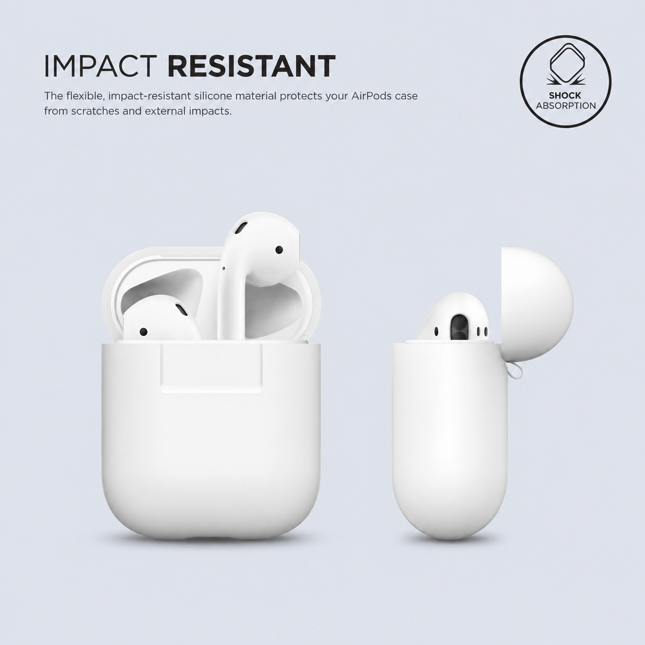 غطاء سيلكون ⁦Airpods⁩ من ⁦Elago -⁩ أبيض