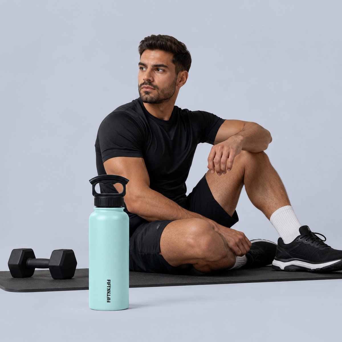 FiftyFifty 34oz Bottle 3 Finger Grip Cap - Mint Green