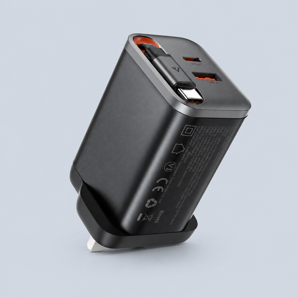 Acefast Fast Charge Wall Charger PD67W GaN (2xUSB-C+USB-A) - Black