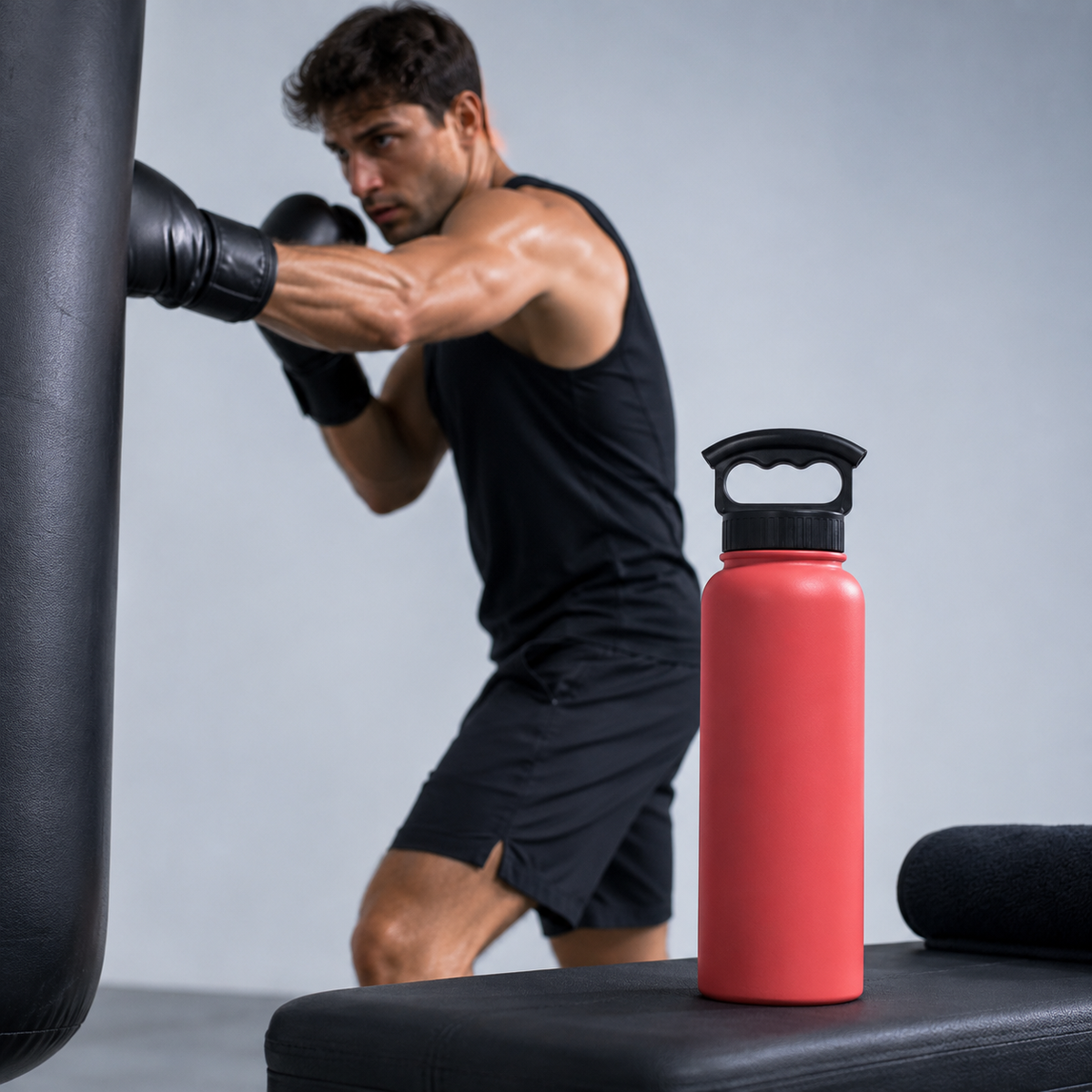 FiftyFifty 34oz Bottle 3 Finger Grip Cap - Coral