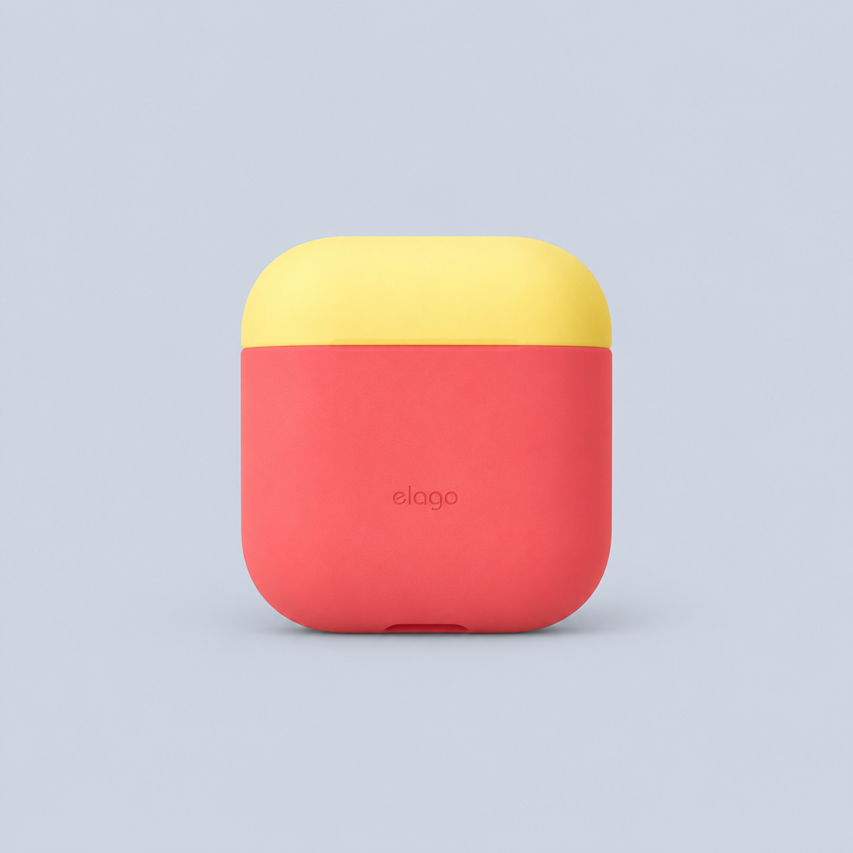 Elago AirPods 1&2 Duo Case Color: Body-Italian Rose / Top-Coral Blue, Yellow