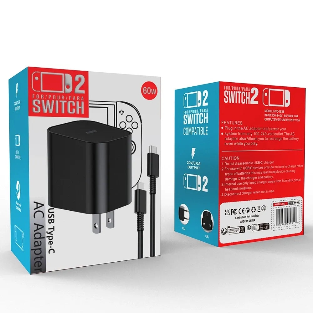 AC Adapter 20V 3A EU Plug for Switch 2