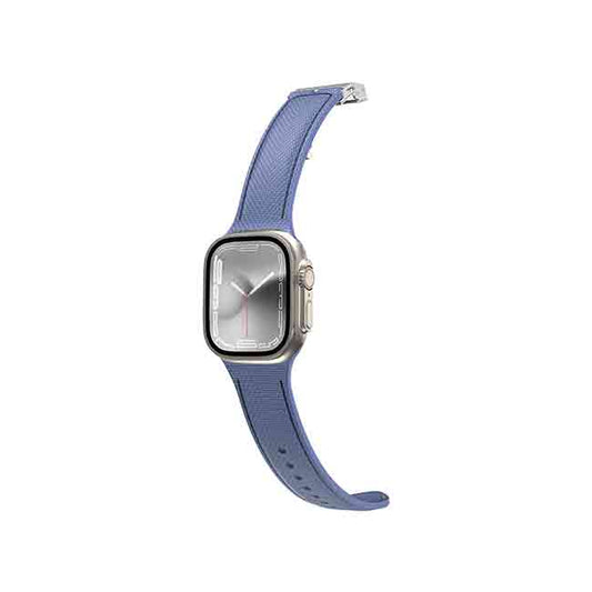 AmazingThing Apple Watch Band - TITAN SWIFT Silicone Band Leather Texture Blue